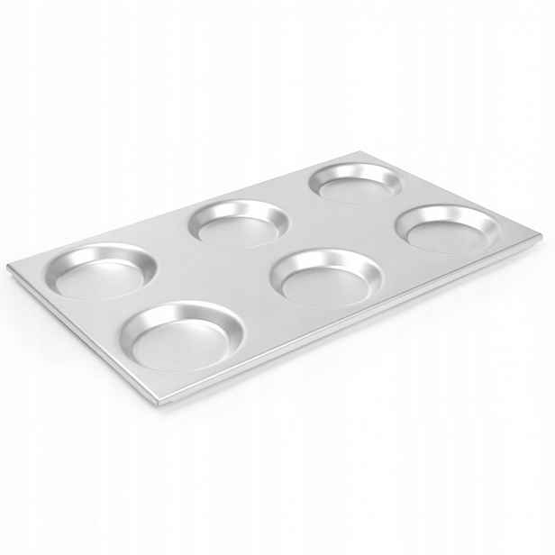 Hliníkový Gn pekáč 1/1 s kruhovými formami 125mm, 53 otvorů