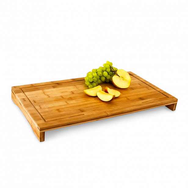 Relaxdays KUCHYŇSKÉ PRKÉNKO Přírodní bambus drážka na šťávu 52x29 cm