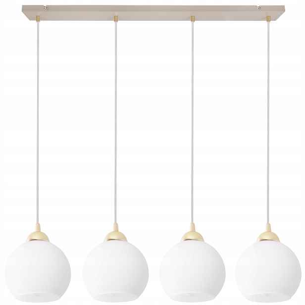 Závěsná Stropní Lampa Lustr Kašmírová Béžová Bílá Koule Lišta