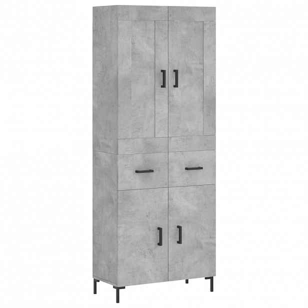 vidaXL Skříň highboard betonově šedá 69,5x34x180 cm kompozitní dřevo