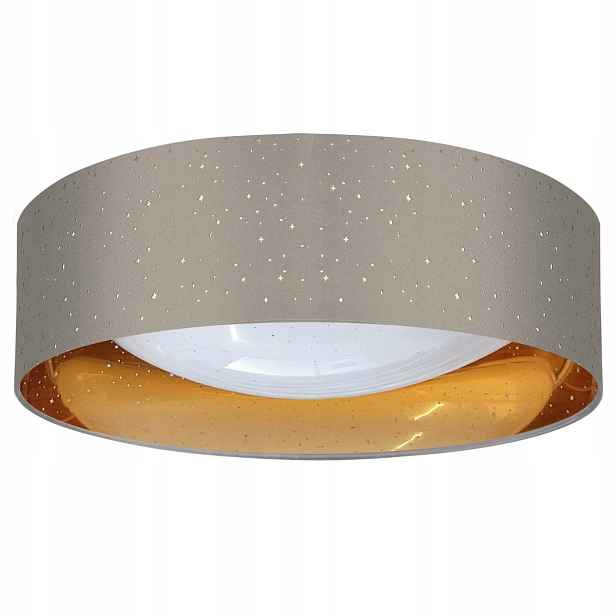 Stropní Svítidlo stropní Led kulatý šedý zlatý s hvězdičkami do ložnice 40 cm Polux