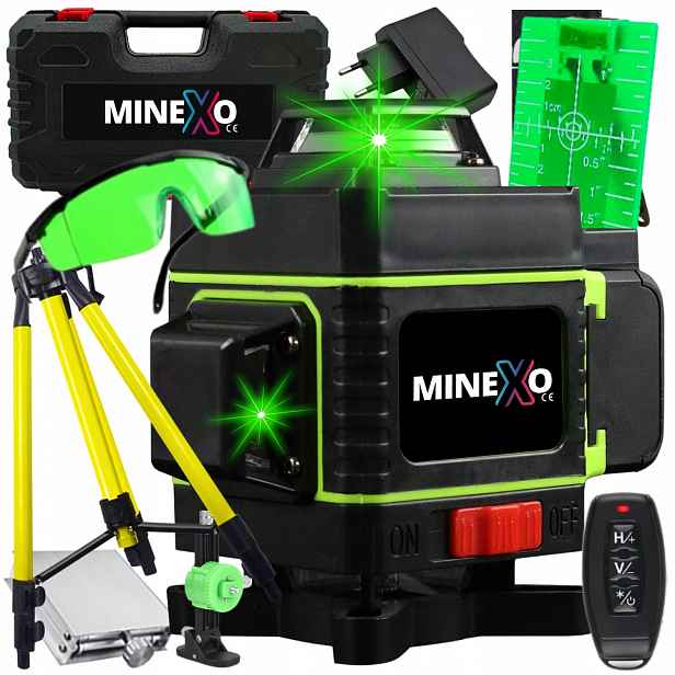 Křížová Vodováha Laser Křížová 360 Zelená 4D