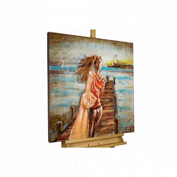 KUNSTLOFT KOVOVÝ OBRAZ V ZAJETÍ EMOCÍ, 80/80 CM