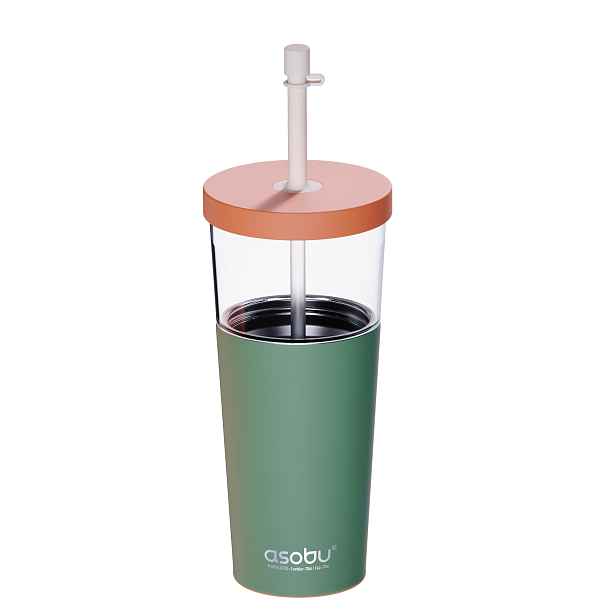 Termohrnek Marina Asobu s brčkem pastelově zelená 850 ml