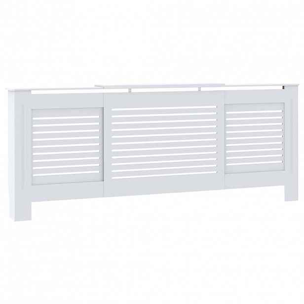 vidaXL Kryt na radiátor MDF bílý 205 cm