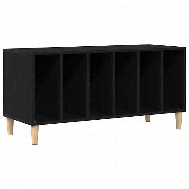 vidaXL Skříň na gramofonové desky s policí Černý dub 100 x 38 x 48 cm