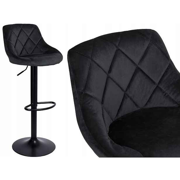 Barová Židle Cydro Black černý Velvet