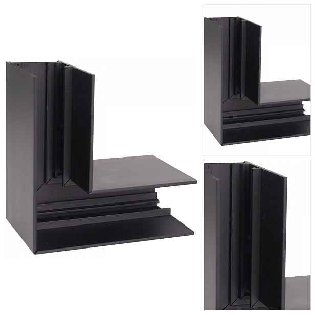 Černé kolejnicové osvětlení Magnetic Mec je moderní a má výrazný tvar MaxLight
