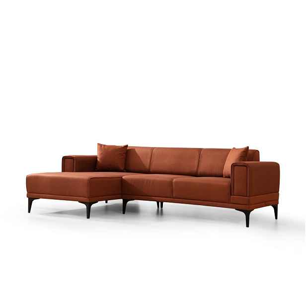 Hanah Home Rohová sedací souprava Horizon 250 cm cihlová levá