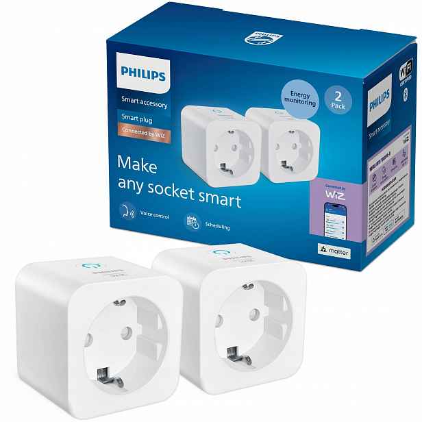 Inteligentní zásuvka Wifi Philips Smart Časovač Timer WiZ 2x