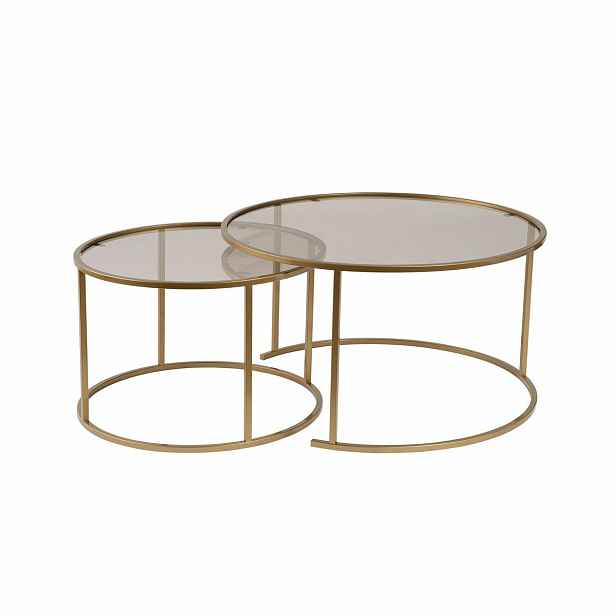 Sada konferenčních stolků Aurum Gold and Bronze 80 cm, 2 ks