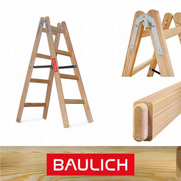 Žebřík 2x4 malířský, oboustranný, rozkládací, rozkládací Baulich