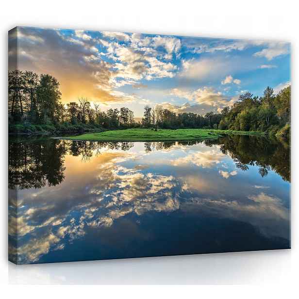 Obraz Na Plátně Canvas 100x75 Krajina Jezero Park