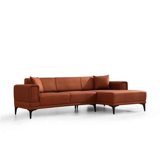 Hanah Home Rohová sedací souprava Horizon 250 cm cihlová pravá