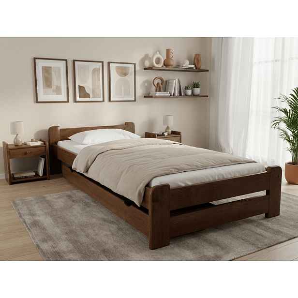 Postel Emily 90 x 200 cm, dub Rošt: Bez roštu, Matrace: Matrace Coco Maxi 20 cm