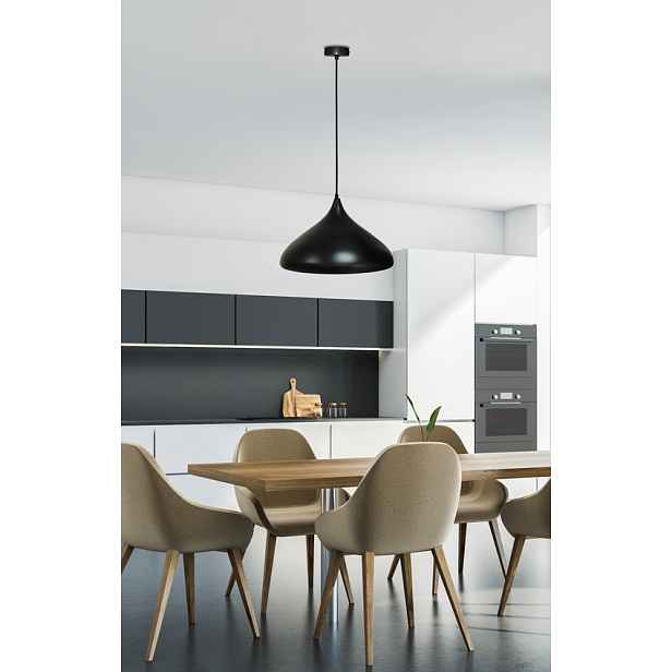 Závěsná lampa černá 42cm Viborg Ledea