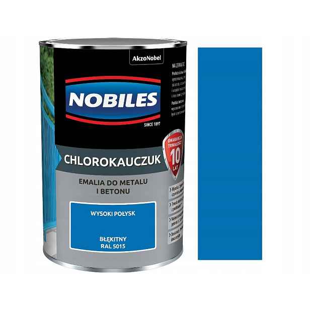 Nobiles Chlorový Kaučový Smalt 5L Světle Modrá 5015