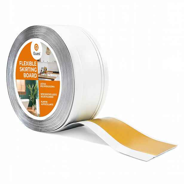 Podlahová lišta samolepicí Pvc, Dekor lišta, 70x20 mm, bílá 20 m