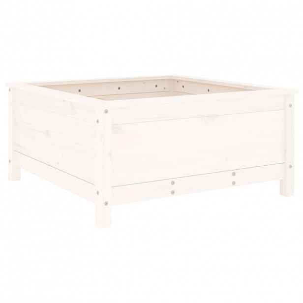 vidaXL Zahradní truhlík bílý 82,5 x 82,5 x 39 cm masivní borové dřevo