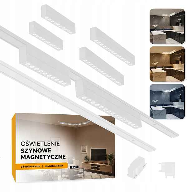 Magnetické kolejnicové osvětlení 2x Kolejnice 1m 2x 10W 2x15W Led lampa