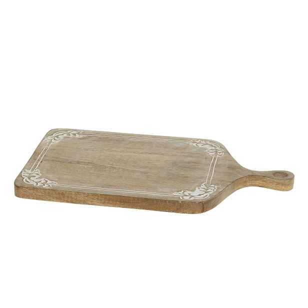 Dřevěné prkénko z mangového dřeva s řezbami Tapas Tours - 46*25*2 cm Chic Antique