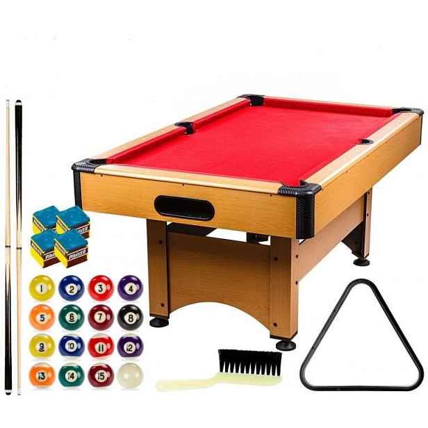 GamesPlanet® 81647 GamesPlanet Kulečníkový stůl 6 ft, červený s vybavením