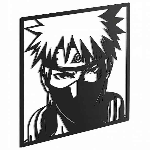 Kakashi Hatake Dřevěný 3D obraz Anime Naruto