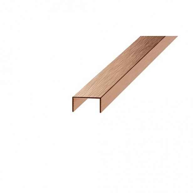 Lišta dekorační "U" Eviso bronze kartáčovaný, nerez PVD, délka 270 cm, šířka 15 mm, EXBR0001