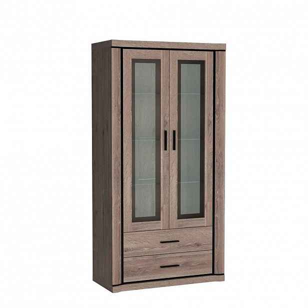 MASSENO VITRÍNA MALAGA 97/192/45 cm Hnědá