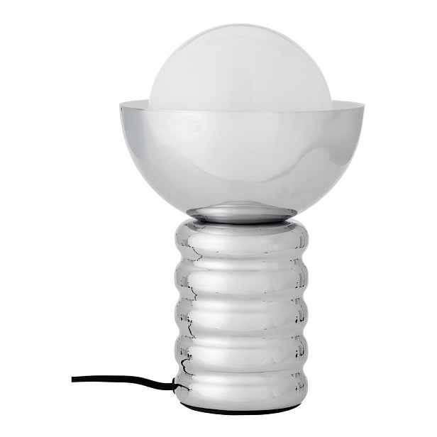 Stolní lampa ve stříbrné barvě se skleněným stínidlem (výška 32 cm) Spike – Bloomingville