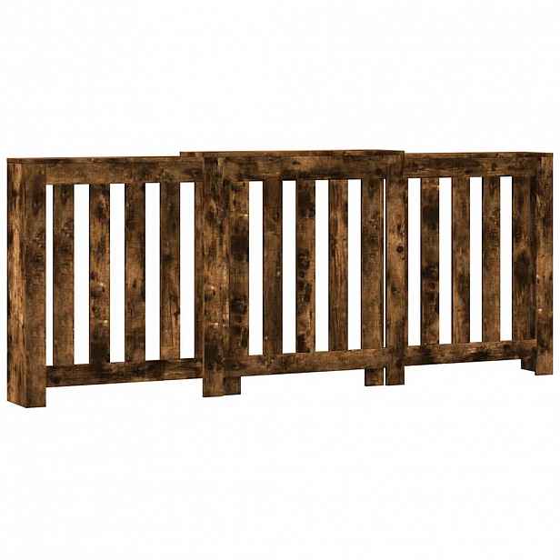 vidaXL Kryt radiátoru Kouřový dub 205 x 21,5 x 83,5 cm