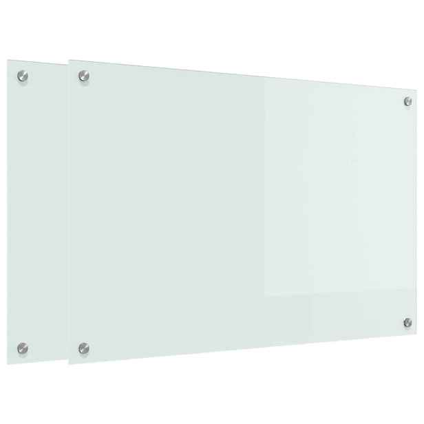 vidaXL Kuchyňský obklad 2 ks Bílá 90 x 60 cm tvrzené sklo