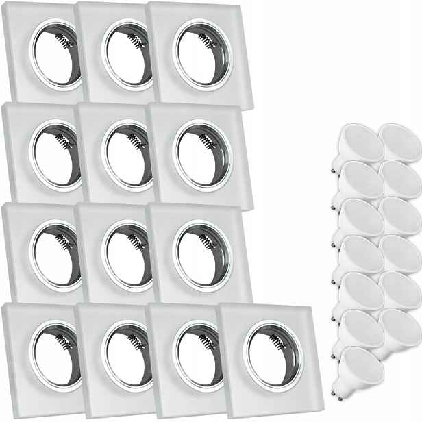 13X Skleněná Lampa Moderní Svítidlo Čtverec Silné Sklo 7W Led Žárovka
