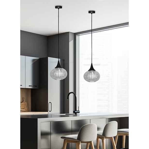 Černo-průhledná závěsná lampa Exeter Ledea 145 mm