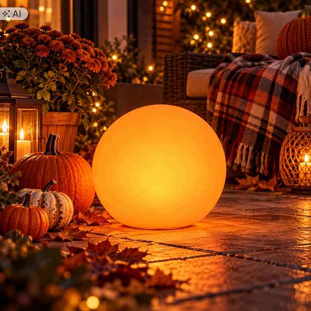 Halloweenská Led koule 30 cm solární Rgb Usb dálkové ovládání zahradní lampa dekorace