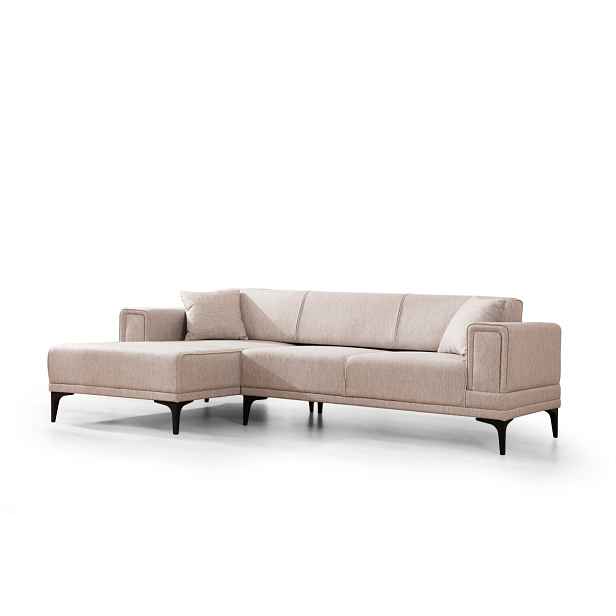 Hanah Home Rohová sedací souprava Horizon 250 cm světle hnědá levá