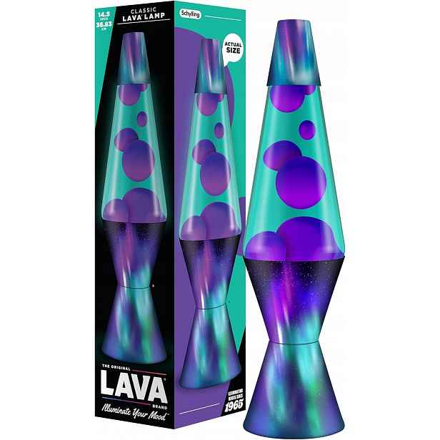 Lava Lampa 36 cm Fialovo-tyrkysová Dekorační Retro
