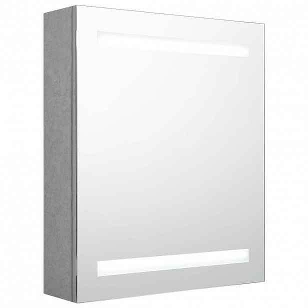 vidaXL LED koupelnová skříňka se zrcadlem betonově šedá 50x14x60 cm