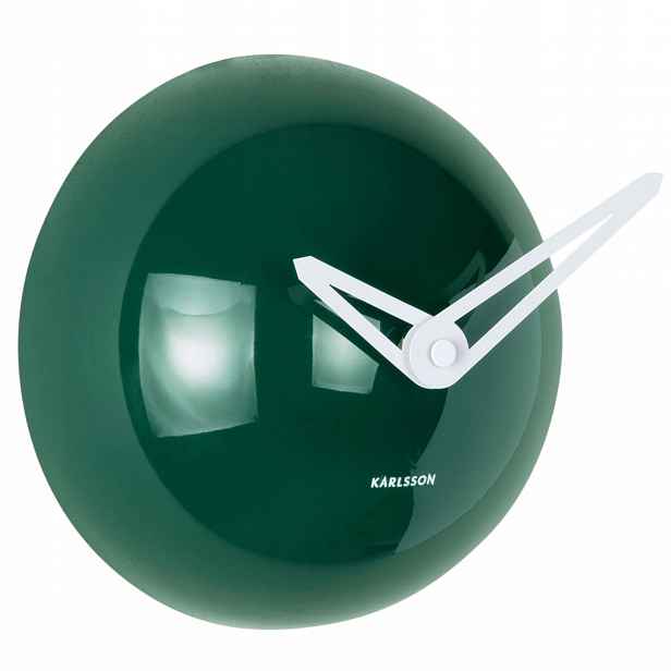 Zelené nástěnné hodiny s bezhlučným mechanismem do obývacího pokoje Cool Retro Cap