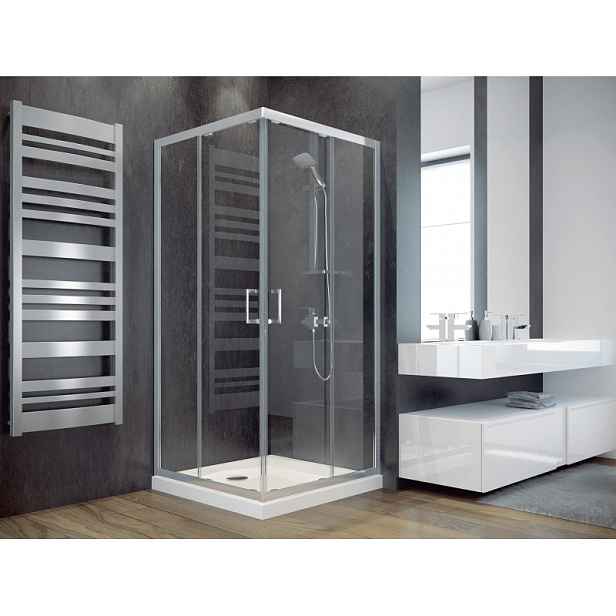 BESCO Čtvercový sprchový kout MODERN 185 rozměr 90 x 90 cm; matné sklo frost