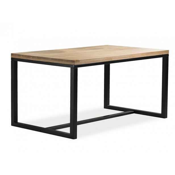 Černý jídelní stůl s dubovou deskou LORAS A 120x80