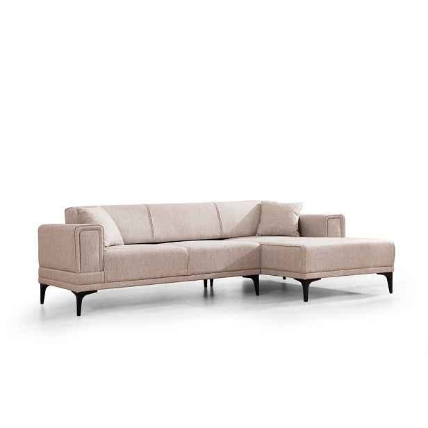 Hanah Home Rohová sedací souprava Horizon 250 cm světle hnědá pravá