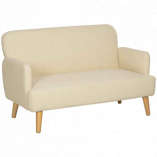 HOMCOM SOFA, 2místná, 130 x 74 x 79 cm, krémově bílá