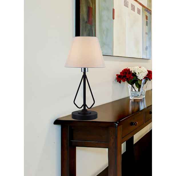 Kovová stolní lampa Morley Ledea v černé/bílé barvě