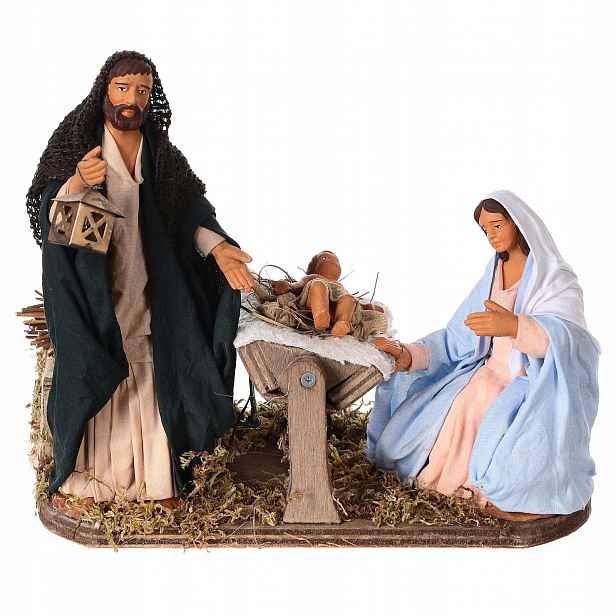 Włoska Pohyblivá Figurka Do Betlému Svatá Rodina Vánoce Betlém 15 CM