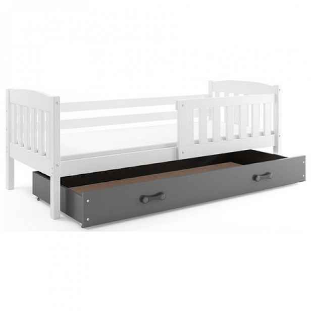 Dětská postel KUBUS s úložným prostorem 90x200 cm - bílá Šedá
