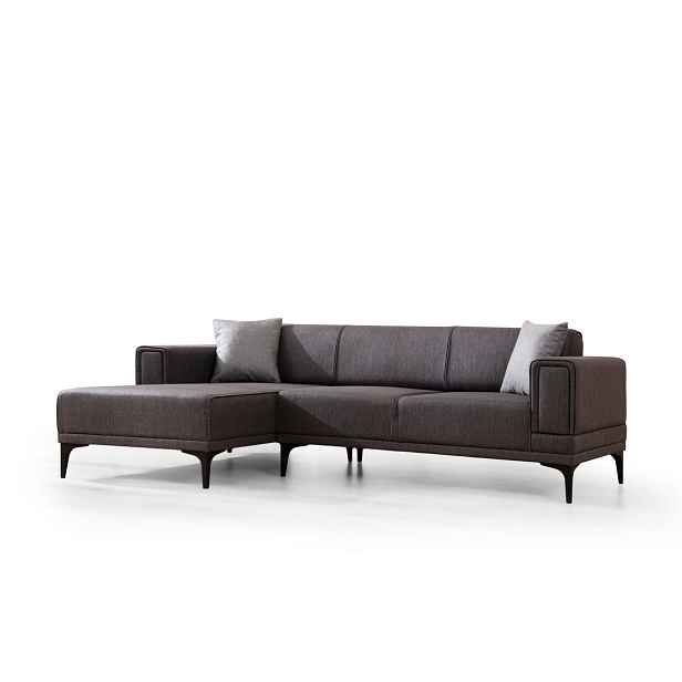 Hanah Home Rohová sedací souprava Horizon 250 cm tmavě šedá levá