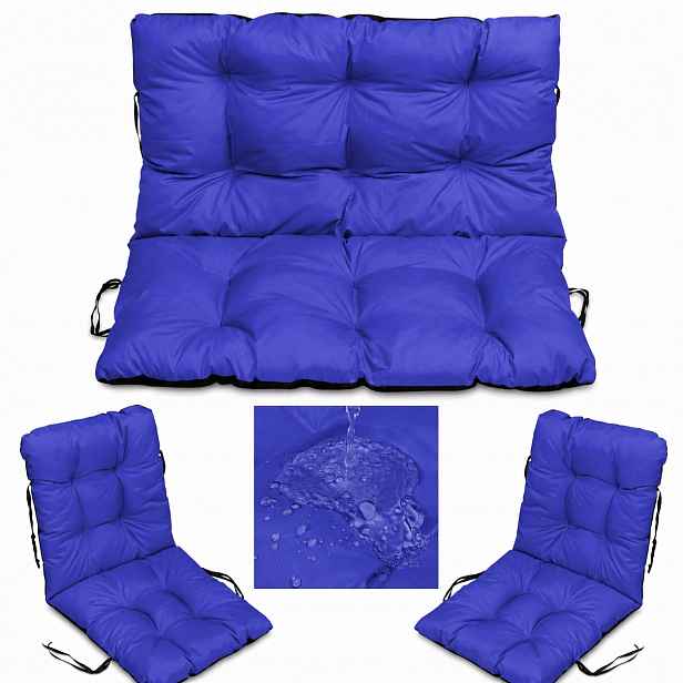 Sada zahradních polštářů na houpačku Rattan 100x60x50 2+1 Chrpa