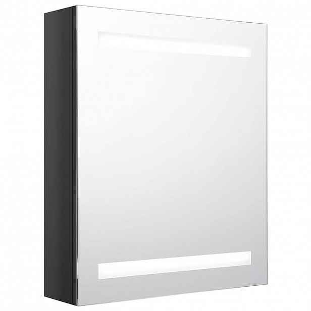 vidaXL LED koupelnová skříňka se zrcadlem zářivě černá 50 x 14 x 60 cm