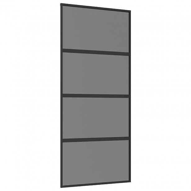 vidaXL Posuvné dveře 90 x 205 cm Tvrzené sklo a hliník